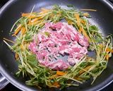 簡単！たっぷり豆苗の牛オイマヨ炒め作り方3写真