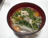 鶏もも肉と春菊のうま塩汁作り方4写真