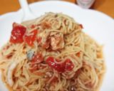 簡単っ。サバ缶とトマト缶の冷製パスタ作り方3写真