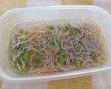 超簡単！レンジdeしらすと枝豆のパスタ作り方1写真