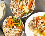 レンジキムチクリームひき肉のせドーム蒸し作り方13写真