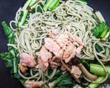 市販のソースで☆鮭ときのこのジェノベーゼ作り方4写真