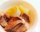 昆布茶で！豚バラブロックと大根の煮物作り方5写真