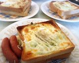 キャベツと玉子の巣ごもりトースト作り方8写真