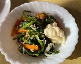 ほうれん草おひたしからの〜ピザトースト作り方2写真
