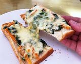 ほうれん草おひたしからの〜ピザトースト作り方5写真