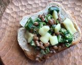 納豆とオクラのトースト作り方4写真