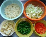 タケノコ入り焼きうどん作り方1写真