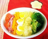 簡単‼虹色コブサラダとブルーチーズソース作り方4写真