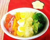 簡単‼虹色コブサラダとブルーチーズソース作り方4写真