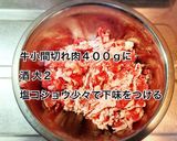 牛肉ともやしの甘辛炒め作り方1写真