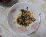 休校レシピ24 小松菜あんかけ焼きそば作り方3写真