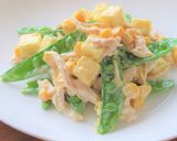 鶏ハムとスナップエンドウのチーズサラダ作り方3写真