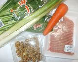 小松菜クルミ豚肉の中華炒め♪簡単作り方1写真