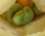 卵と空豆のおあげ袋煮♪すき焼き味で作り方3写真