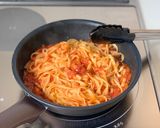 トマトソースで簡単【ベーコントマトパスタ作り方5写真