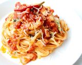 トマトソースで簡単【ベーコントマトパスタ作り方6写真