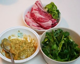 ほうれん草と牛カルビのグリーン炒飯作り方1写真