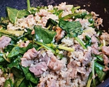 ほうれん草と牛カルビのグリーン炒飯作り方7写真