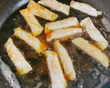 さけるチーズとハムの餃子の皮巻き作り方3写真