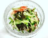 カニカマときゅうりともずく酢の和え物作り方4写真