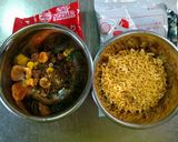 お椀で食べるカップヌードルピラフ作り方4写真