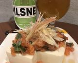簡単おつまみ！サーモンと大葉、梅肉の冷奴作り方7写真
