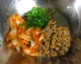 糖質制限！スタミナキムチ納豆まぜそば作り方1写真
