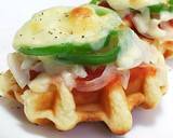 朝食に～お食事系 ワッフル ピザ～作り方4写真