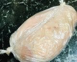 冷凍鶏肉活用●ゆで鶏のケチャ＆マヨソース作り方2写真