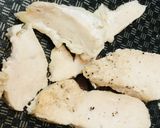 冷凍鶏肉活用●ゆで鶏のジェノベーゼソース作り方2写真