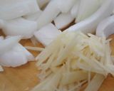 新玉ねぎと新生姜で豚肉炒め作り方1写真
