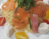 サーモンと生ハム プチトマトの冷製パスタ作り方5写真