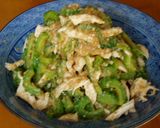 ヘルシー！ゴーヤと蒸し鶏のごま酢和え！作り方6写真