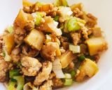 たけのこ入り鶏そぼろ丼作り方4写真