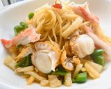 時短ガーリック醤油で大根シーフードパスタ作り方5写真