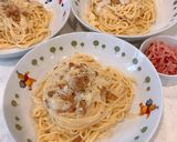 卵を泡立て濃厚に、納豆カルボナーラ！作り方6写真