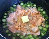 醤油バターで鮭とアスパラの炊き込みご飯作り方5写真