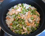 醤油バターで鮭とアスパラの炊き込みご飯作り方6写真