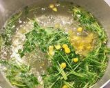 豆苗、コーン、ふわふわ卵のスープ作り方2写真