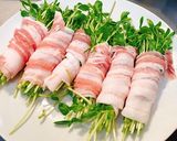 5分で料理！簡単レンジで豆苗豚バラ巻作り方2写真