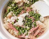 グリーンピースとベーコンの炊き込み豆ご飯作り方7写真