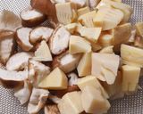 しいたけとたけのこと豚肉の甘辛炒め作り方1写真