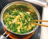 豆苗とたまごの中華スープ作り方4写真