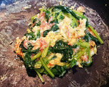ほうれん草と小エビの卵とじ作り方3写真
