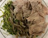 レンジで簡単!豚肉と舞茸と豆苗の温サラダ作り方5写真