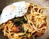 トマトとほうれん草の炒め麺作り方8写真