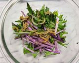 赤みず菜とカリカリジャコの麻辣おつまみ作り方3写真