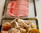 豚肉ロールときのこの煮込み作り方1写真