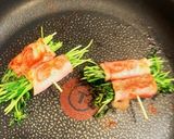 春レシピ☆巻いて焼くだけ豆苗ベーコン巻き作り方3写真